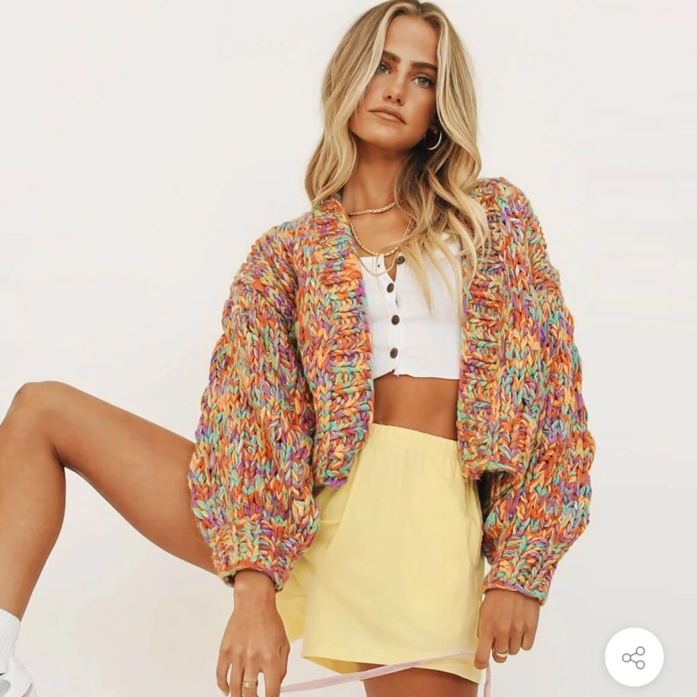 Edikted Colorful Balloon Sleeve Sweater